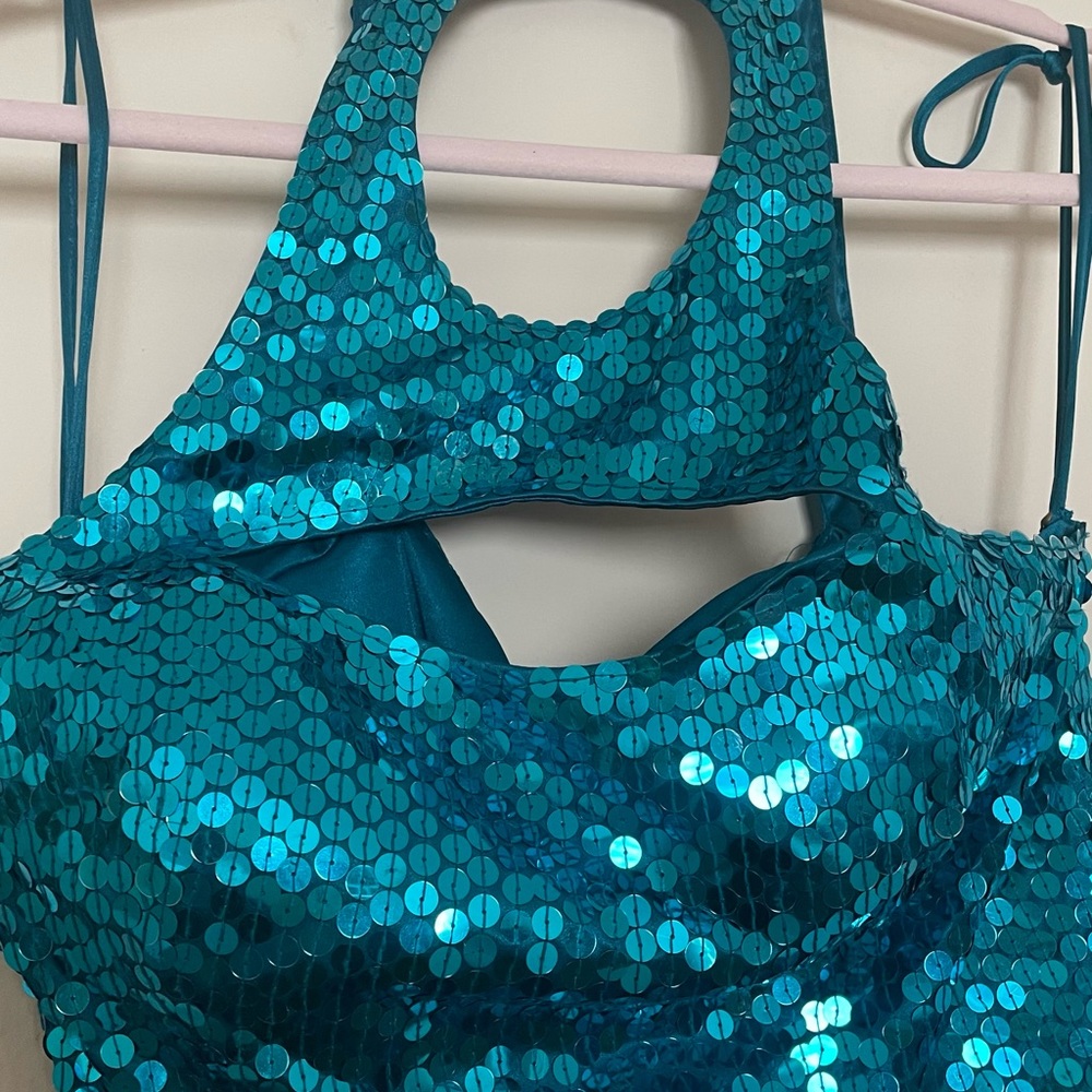 Blue sequin evening disco dress - Picture 11 of 11